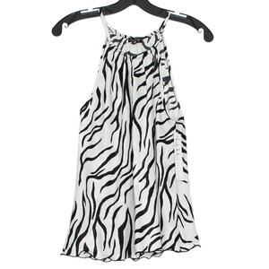 NWT Nicole Miller Zebra Top Black White XS Flowy Lightweight Going Out Y2K 90s